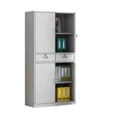 White Lockable Vertical Steel Large Safe Filing Cabinet Image - 15