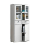 White Lockable Vertical Steel Large Safe Filing Cabinet Image - 2