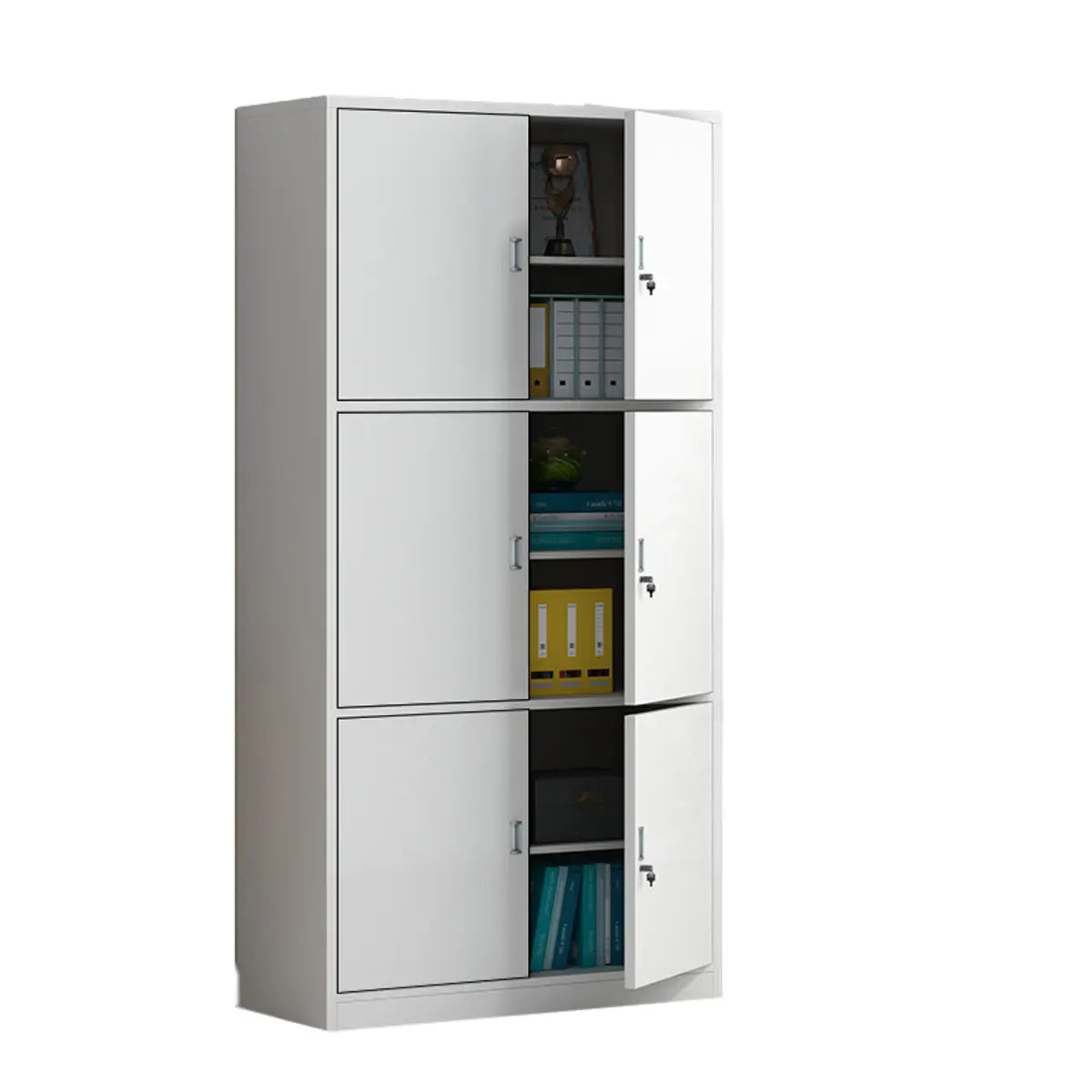 White Lockable Vertical Steel Large Safe Filing Cabinet Image - 21