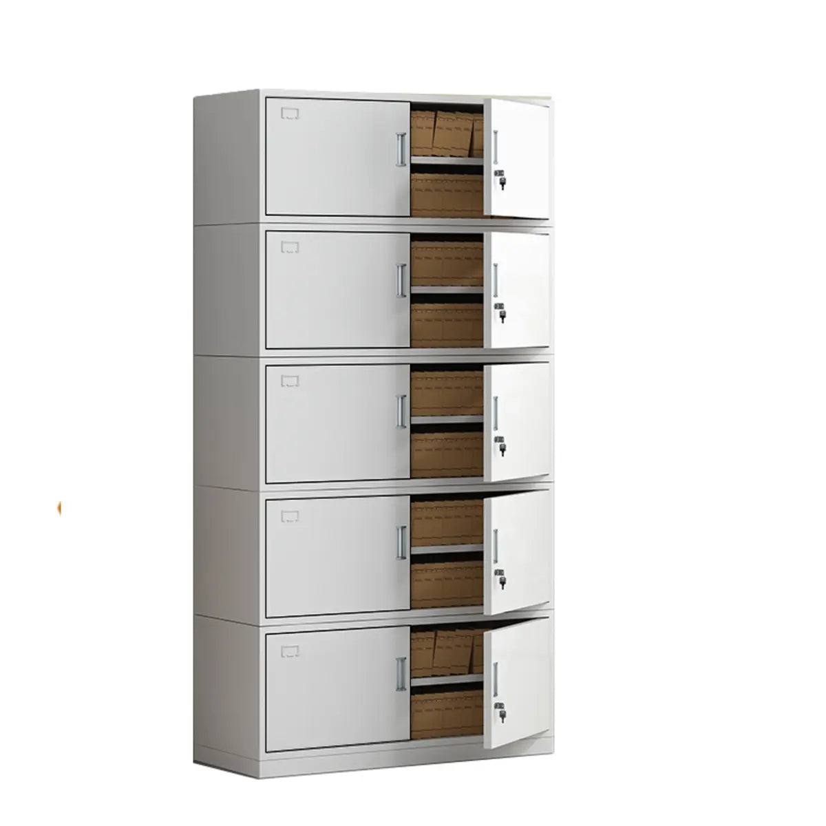 White Lockable Vertical Steel Large Safe Filing Cabinet Image - 22