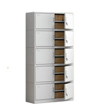 White Lockable Vertical Steel Large Safe Filing Cabinet Image - 22