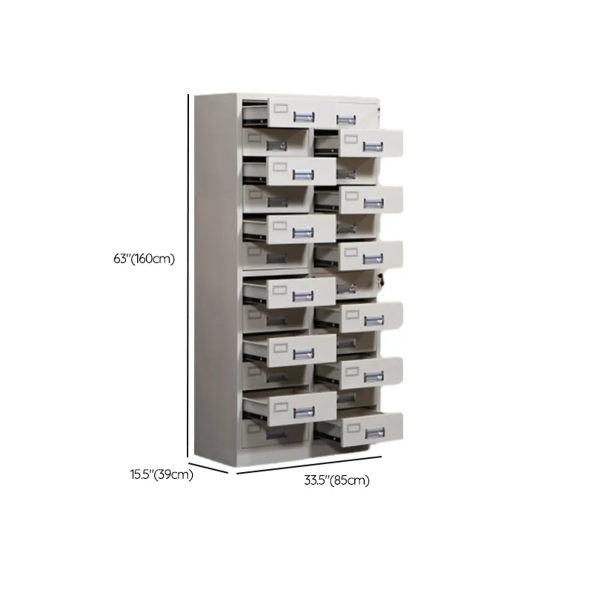 White Lockable Vertical Steel Large Safe Filing Cabinet 