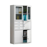 White Lockable Vertical Steel Large Safe Filing Cabinet Image - 3