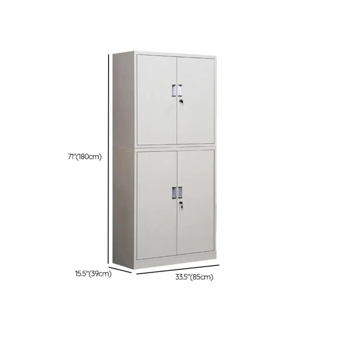 White Lockable Vertical Steel Large Safe Filing Cabinet Image - 32