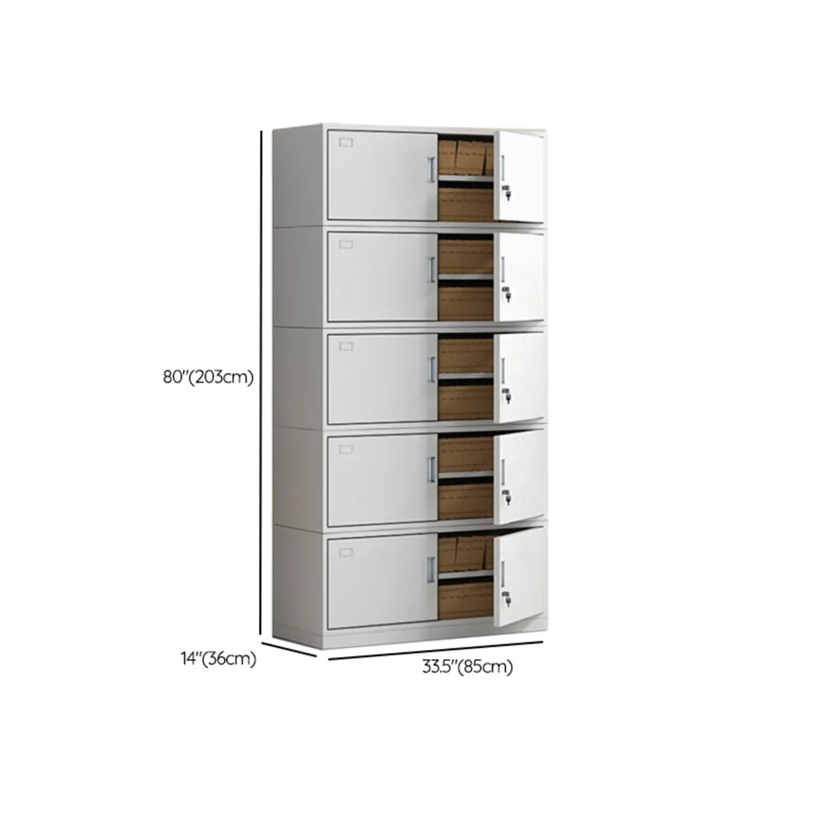 White Lockable Vertical Steel Large Safe Filing Cabinet Image - 37