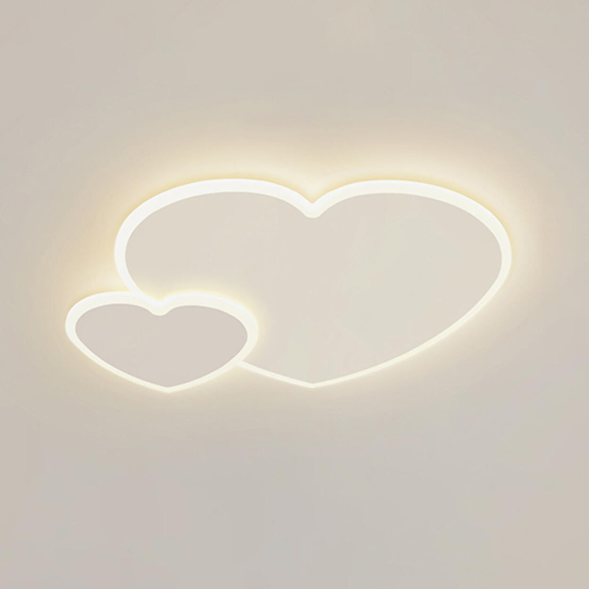 White Loving Heart LED Flush Mount Ceiling Lamp 2-Light Image - 3