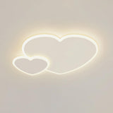 White Loving Heart LED Flush Mount Ceiling Lamp 2-Light Image - 3