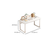 White Manufactured Wood Drawers Sled Computer Desk Image - 18