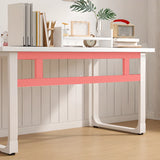 White Manufactured Wood Drawers Sled Computer Desk Image - 6