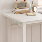 White Manufactured Wood Drawers Sled Computer Desk Image - 8