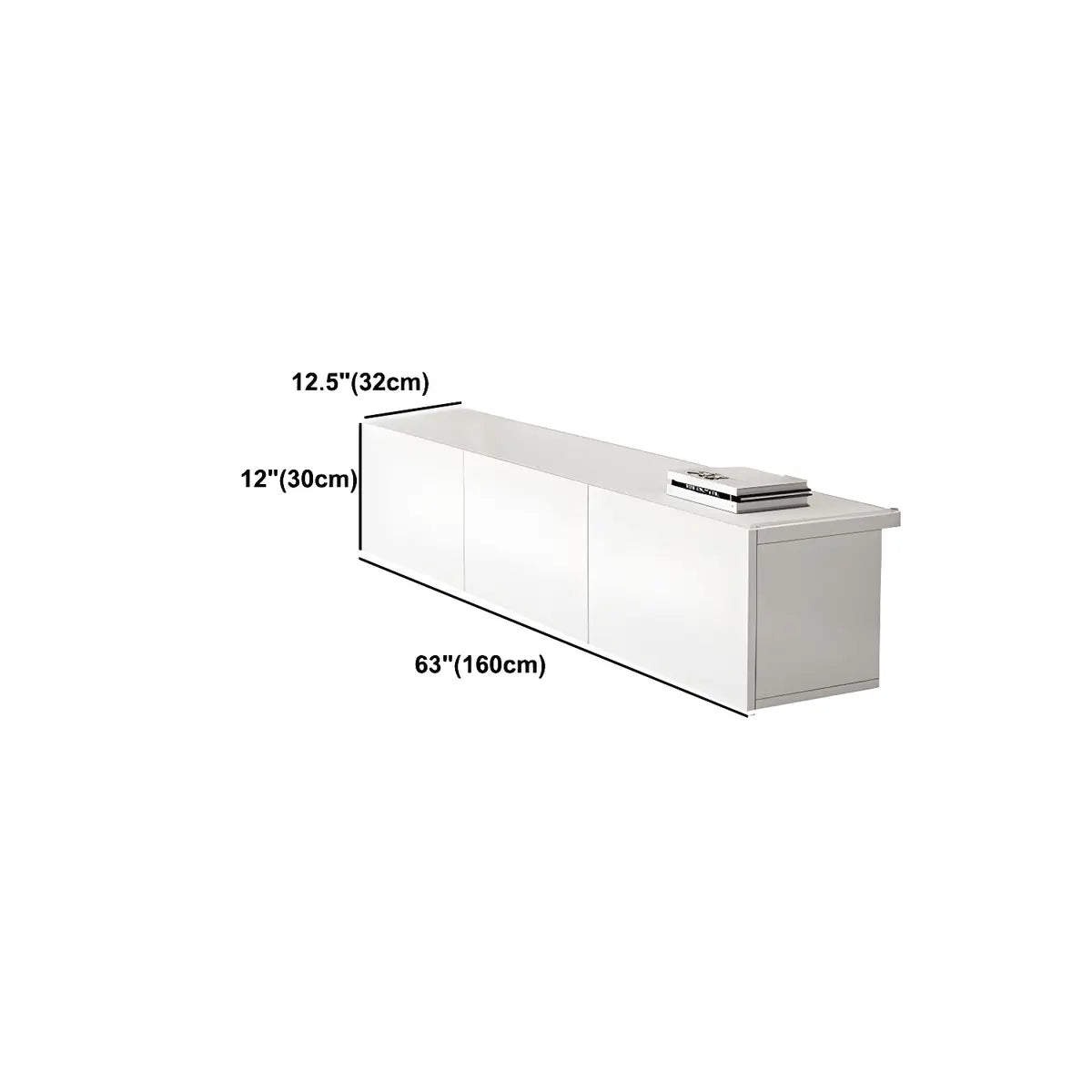 White Manufactured Wood Rectangular Cabinet TV Stand Image - 20