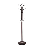 White Metal Freestanding Hooks Round Base Tree Coat Rack Image - 5