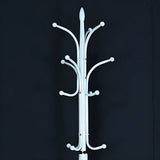 White Metal Freestanding Hooks Round Base Tree Coat Rack Image - 6