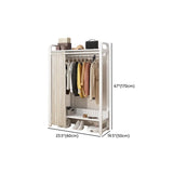 White Metal Freestanding Shelves Organizer Coat Rack Image - 19