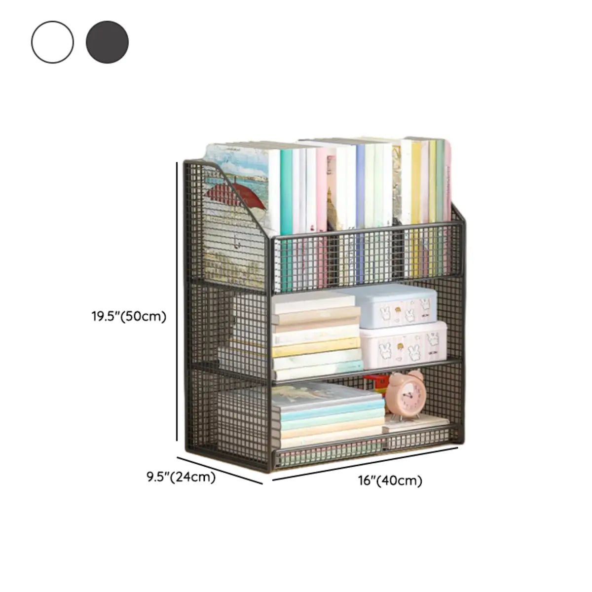 White Metal Mesh Three-Tier Shelves Utility Cart Image - 17