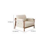 White Microfiber Leather Removable Cushions Arm Chair #size