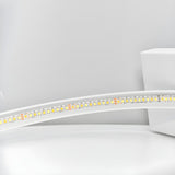 White Minimalism Circular LED Metal Frame Table Lamp Image - 10