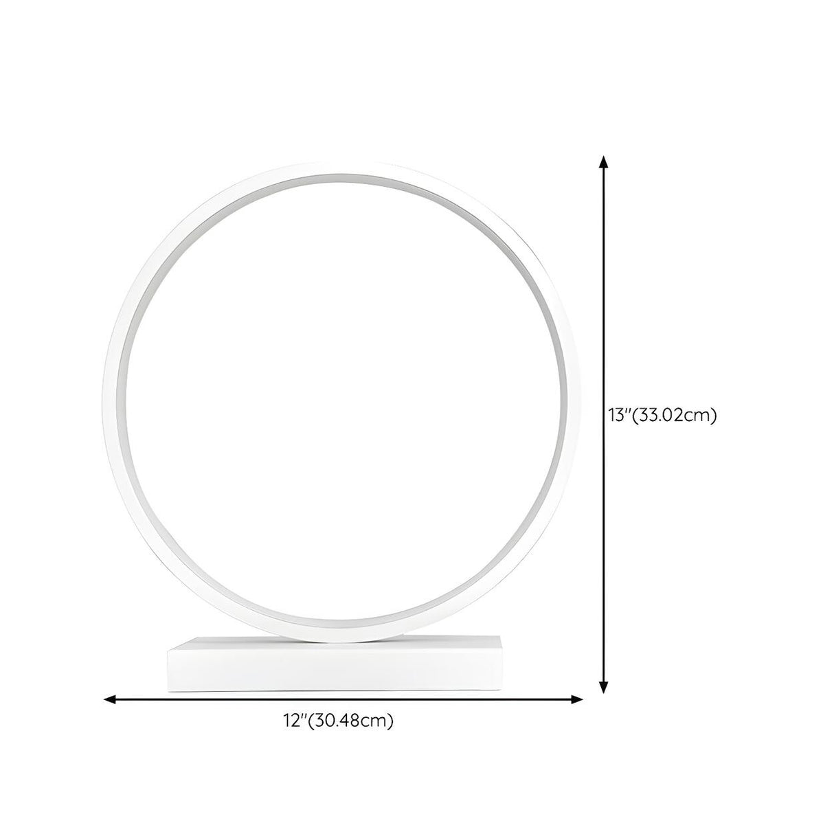 White Minimalism Circular LED Metal Frame Table Lamp 