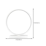 White Minimalism Circular LED Metal Frame Table Lamp #size