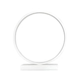 White Minimalism Circular LED Metal Frame Table Lamp Image - 7