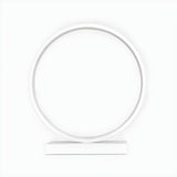 White Minimalism Circular LED Metal Frame Table Lamp Image - 8