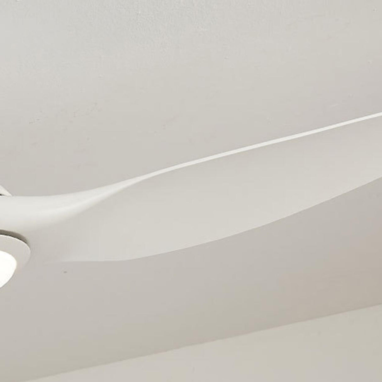 White Minimalist Ceiling Fan with LED Light Fixture Image - 11