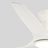 White Minimalist Ceiling Fan with LED Light Fixture Image - 8