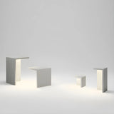 White Minimalist L-Shaped Outdoor Floor Table Lamp Image - 9