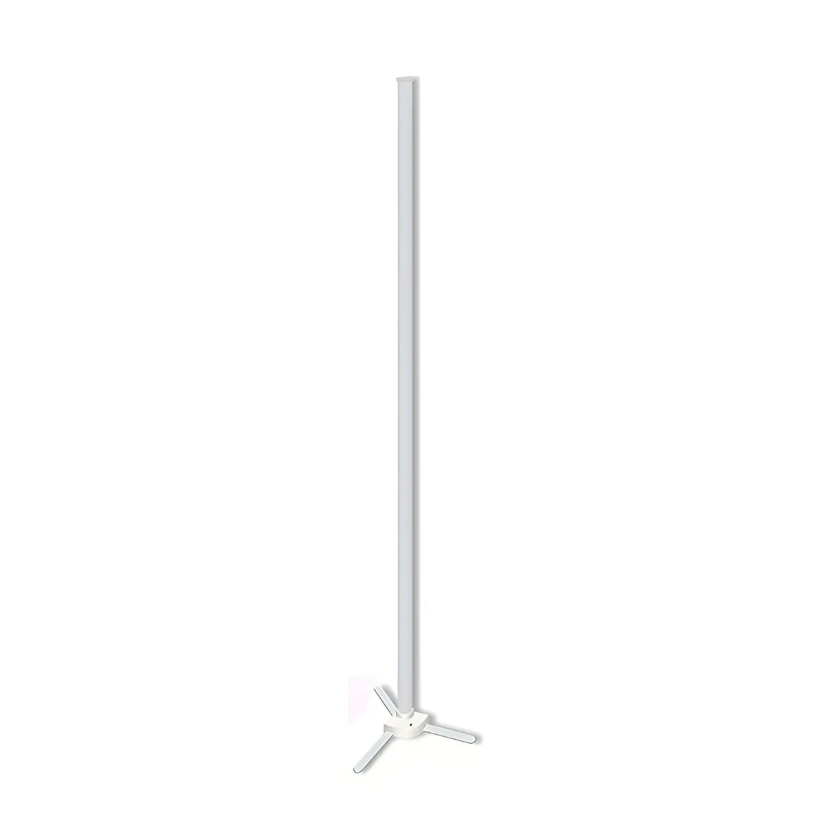 White Minimalist Linear LED Tripod Metal Floor Lamp Image - 4