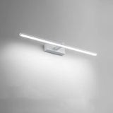 White Minimalist Rectangular LED Vanity Light Fixture Image - 2