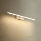 White Minimalist Rectangular LED Vanity Light Fixture Image - 3