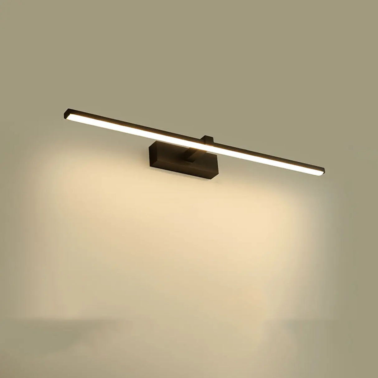 White Minimalist Rectangular LED Vanity Light Fixture Image - 9