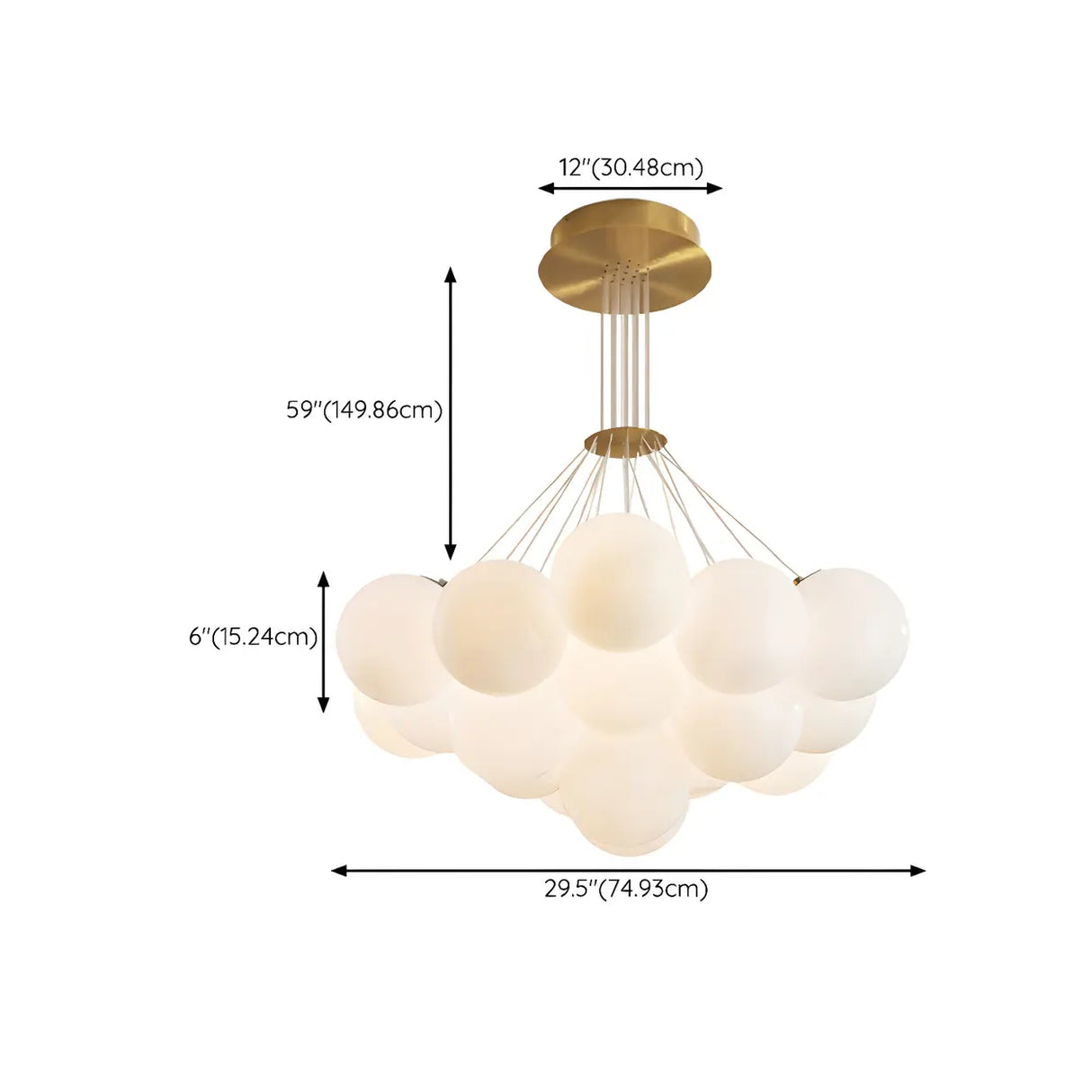 White Modern Chandeliers Cluster Globe Glass Living Room Image - 13