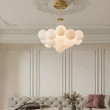 White Modern Chandeliers Cluster Globe Glass Living Room Image - 3