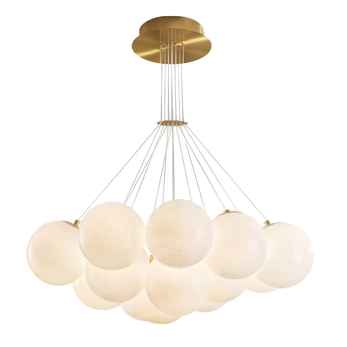 White Modern Chandeliers Cluster Globe Glass Living Room Image - 6