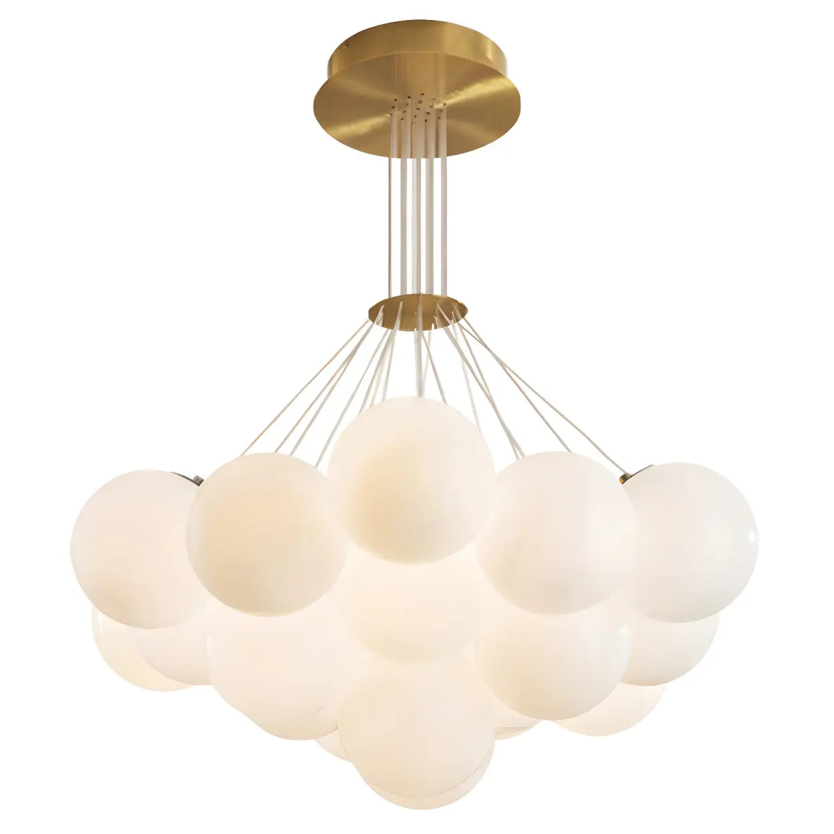 White Modern Chandeliers Cluster Globe Glass Living Room Image - 7