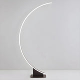 White Modern Curved Metal and Acrylic LED Floor Lamp Image - 10