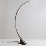 White Modern Curved Metal and Acrylic LED Floor Lamp Image - 11