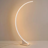 White Modern Curved Metal and Acrylic LED Floor Lamp Image - 2