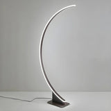 White Modern Curved Metal and Acrylic LED Floor Lamp Image - 8