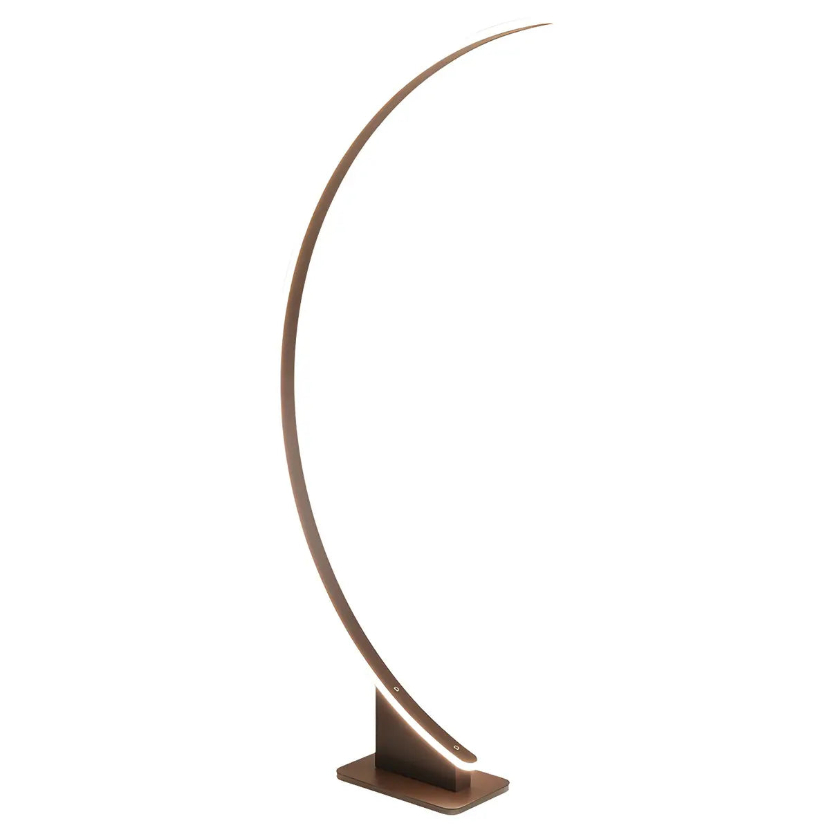 White Modern Curved Metal and Acrylic LED Floor Lamp Image - 9