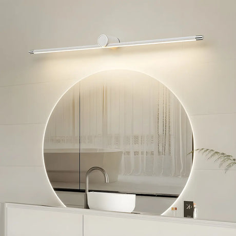 White Modern Cylinder LED Wall Mounted Vanity Light Image - 1