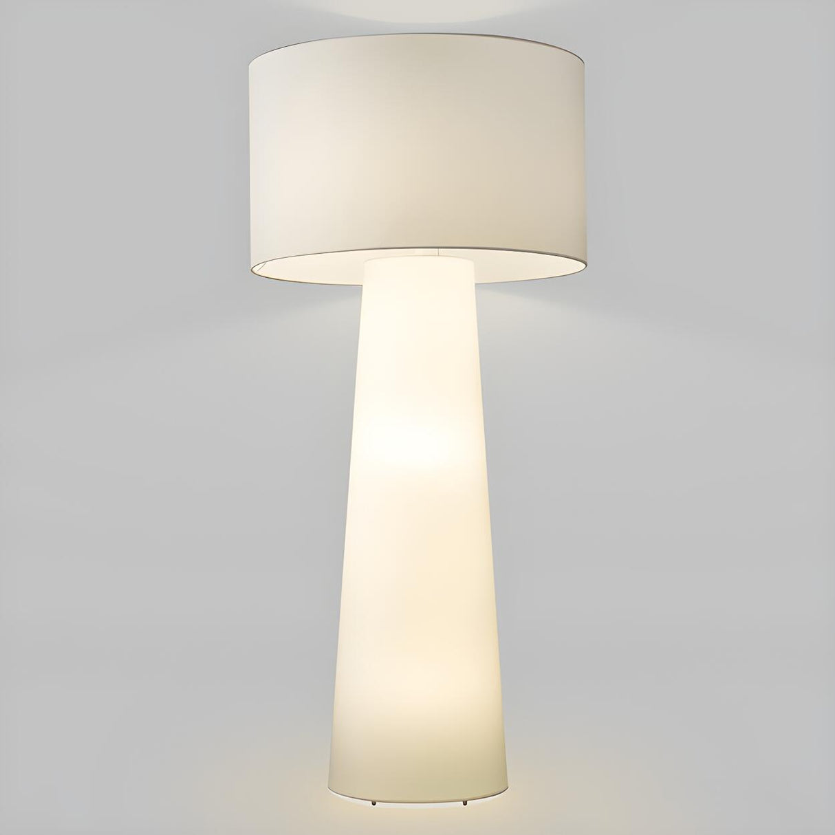 White Modern Cylindrical Oversized Modern Floor Lamp Image - 6