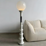 White Modern Geometric Globe Metal LED Floor Lamp Image - 11