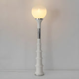 White Modern Geometric Globe Metal LED Floor Lamp Image - 2