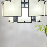 White Modern Geometric Square Chandelier  Image - 12