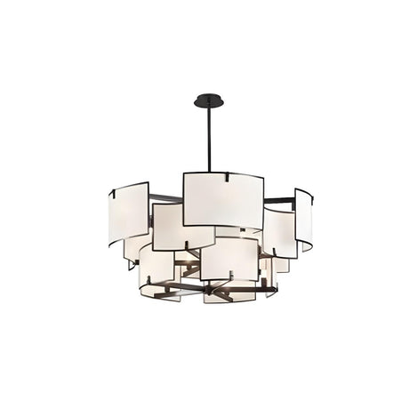 White Modern Geometric Square Chandelier  Image - 2