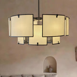 White Modern Geometric Square Chandelier  Image - 5