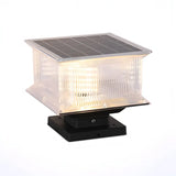 White Modern Glass Square Post Outdoor Table Lamp Image - 6