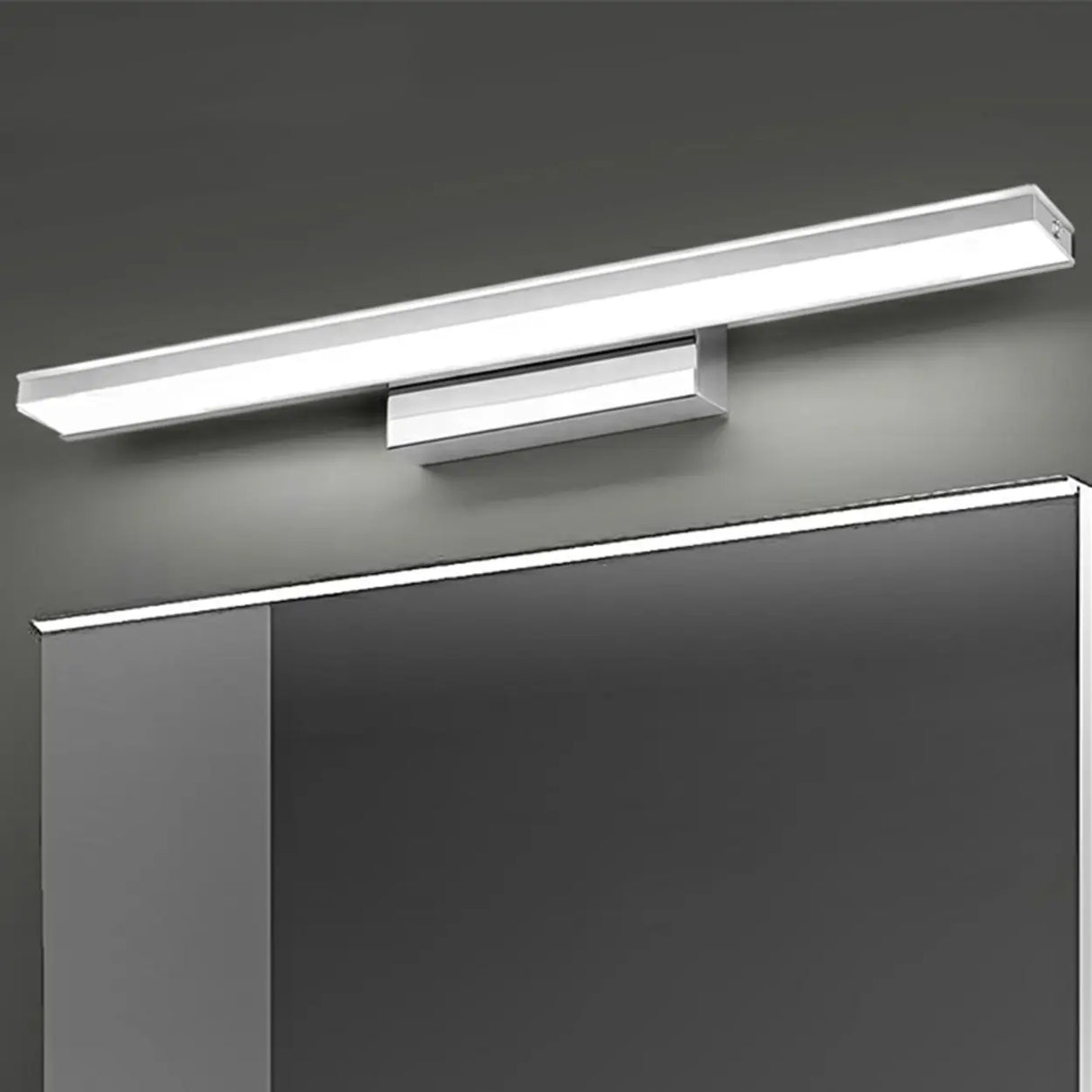 White Modern Linear LED Bathroom Vanity Light Fixture Image - 2